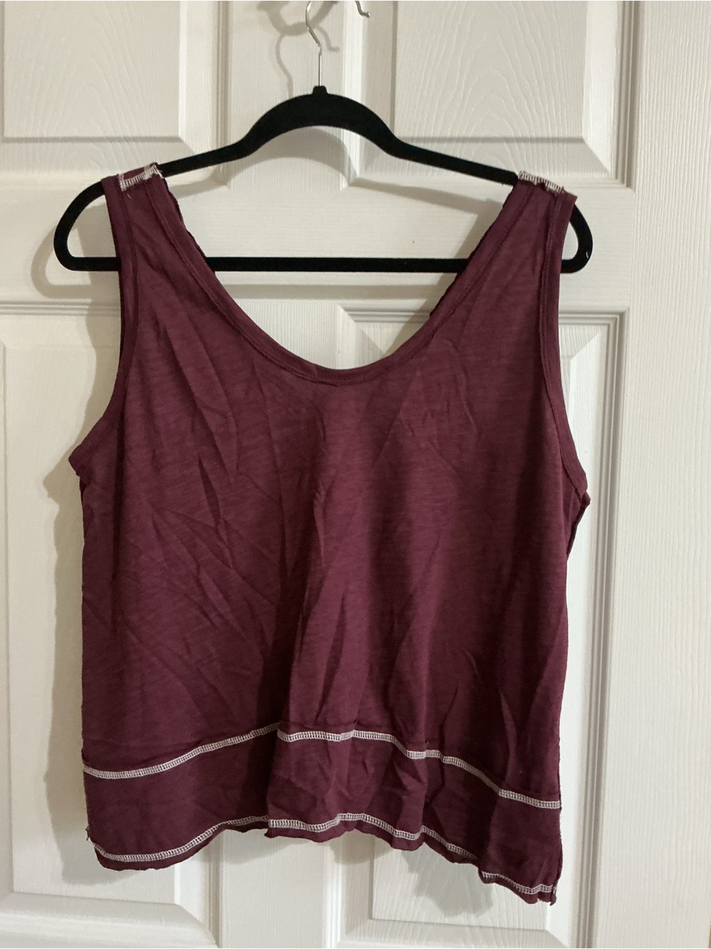 Boho Cropped Sleeveless Tank Top in Plum NWOT - Picture 5 of 6